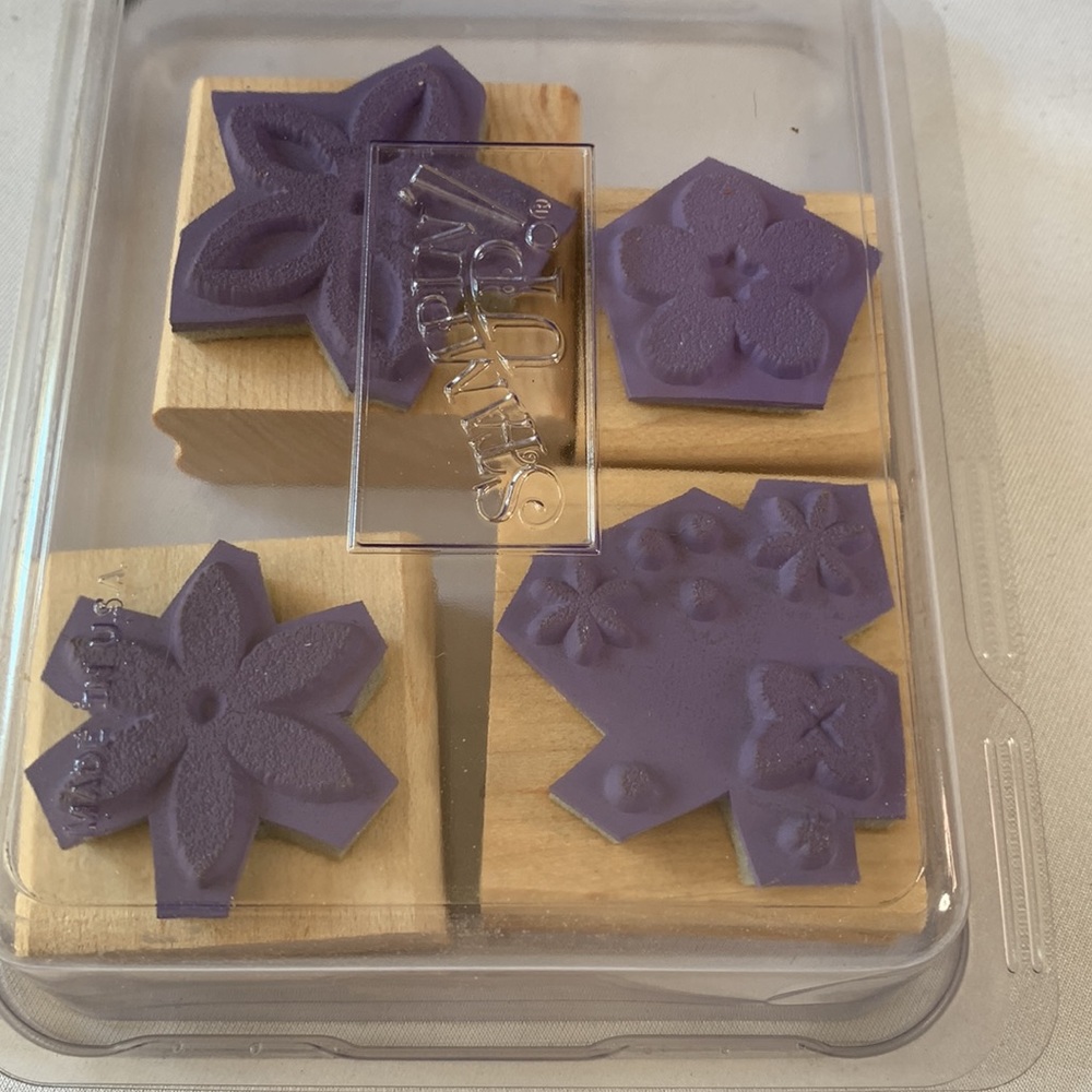Stampin' Up BURST INTO BLOOM Mounted Wood Stamp Set RETIRED - Picture 2 of 3